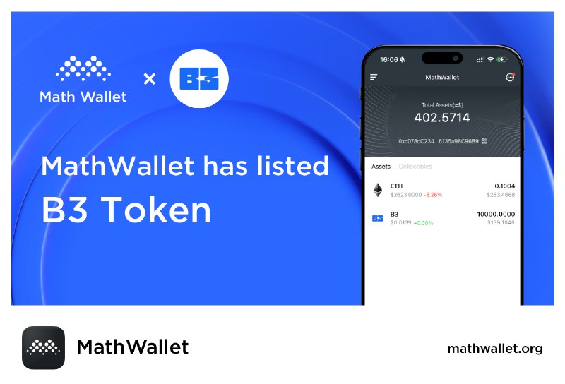 MathWallet has listed the $B3 token!