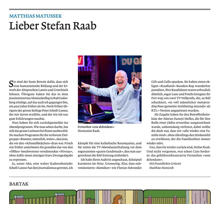 Meine Würdigung von Stefan Raab