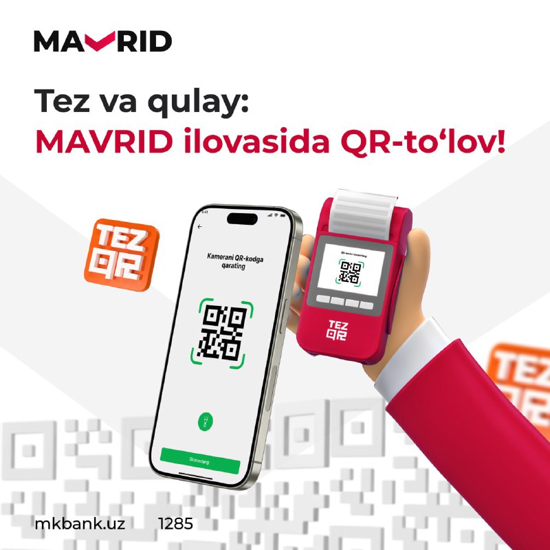 ***?*****Tez va qulay: MAVRID ilovasida QR-to‘lov!**