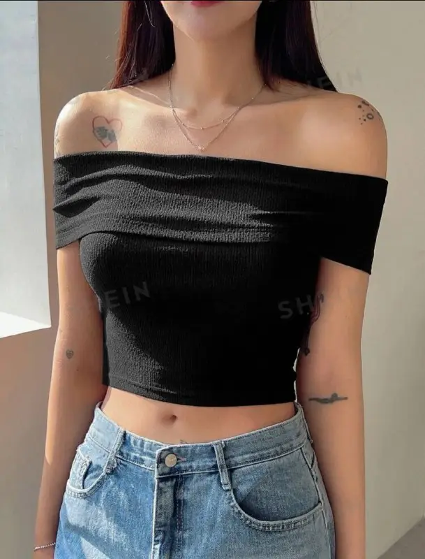 black off shoulder top