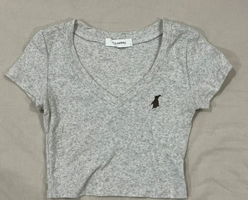 grey v neck top