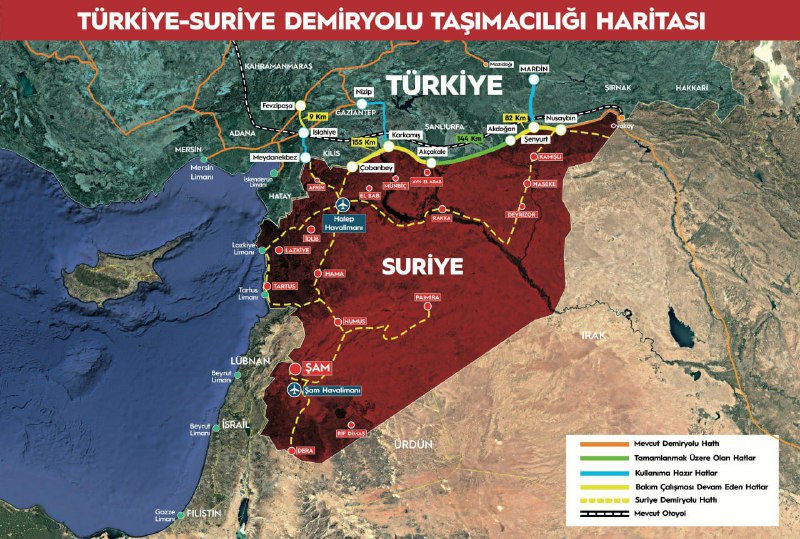 *****🇹🇷*** Туркия Исроилгача бўлган темир йўлни …