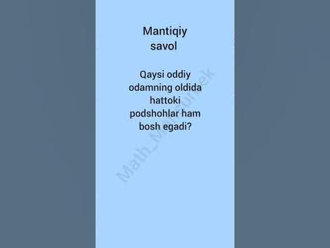 Qiziqarli mantiqiy savol