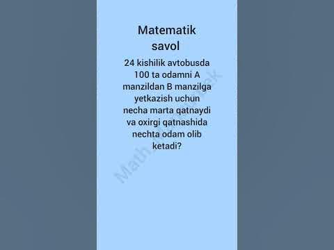 Matematik savol || Siz buni topa …