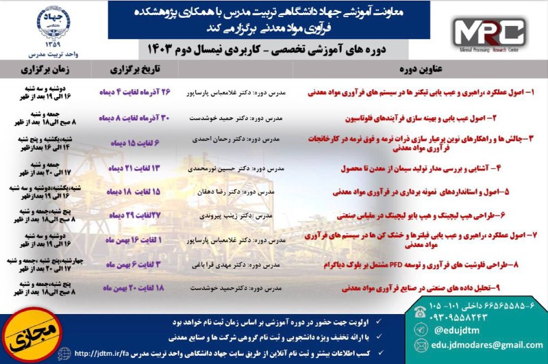 شروع ثبت نام دوره هاي آموزشی …