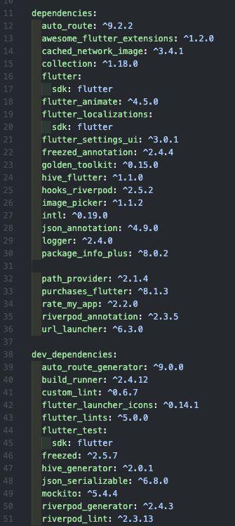 Just analyzed a pubspec one guy …