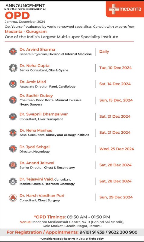 Medanta Hospital Gurugram's Jammu December -2024 …