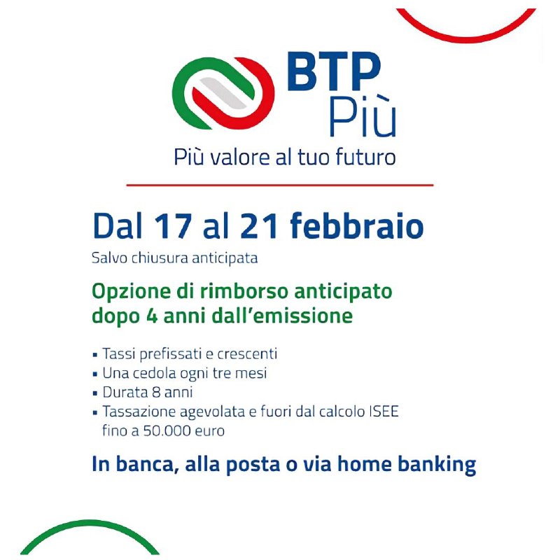 ***📌*** Emissione Btp Più dal 17 …