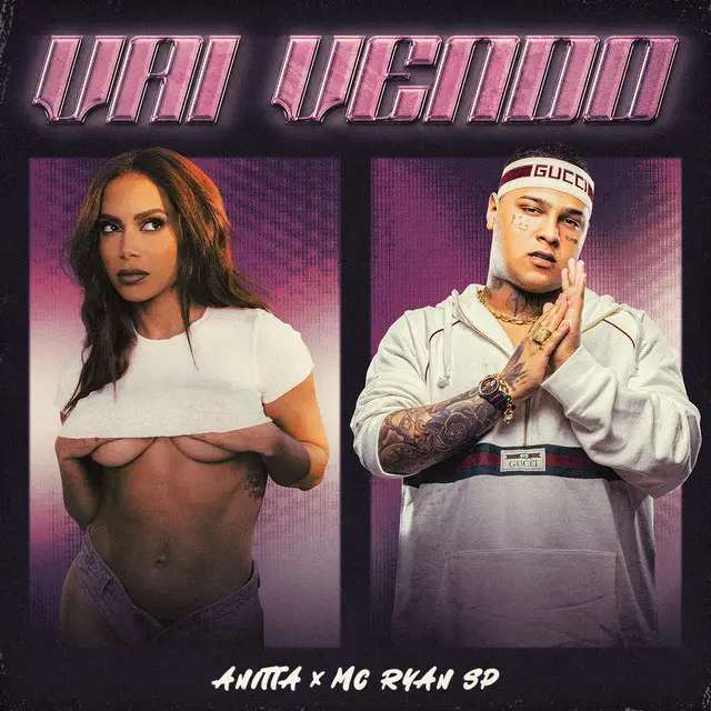 **Anitta** acabou de lançar o single "[Vai Vendo](https://open.spotify.com/track/2D1YgoOgqGfEENCtsZNXMi?si=Z5_mgHiGT26mb3X-g5DNkA)" em colaboração com o **MC Ryan SP**.