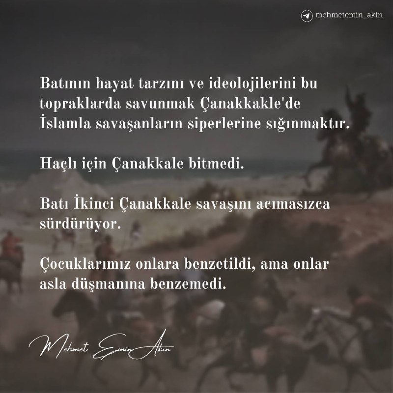 **❝Haçlı için Çanakkale bitmedi.❞**