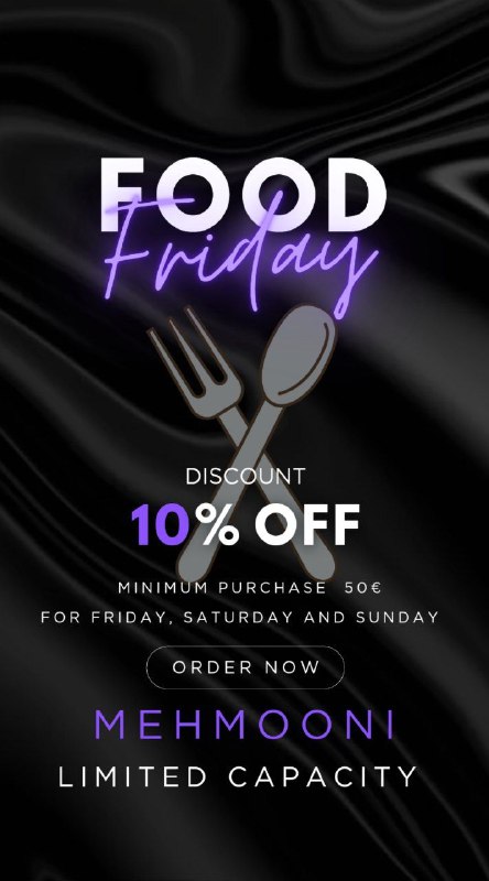 تخفیف Food friday ، ویژه ی …