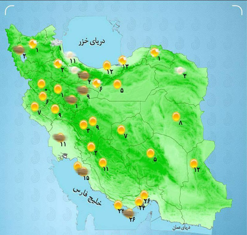***⬆️*** **وضعیت جوی حال حاضر کشور...**[#پیش‌بینی‌سراسری‌روزانه](?q=%23%D9%BE%DB%8C%D8%B4%E2%80%8C%D8%A8%DB%8C%D9%86%DB%8C%E2%80%8C%D8%B3%D8%B1%D8%A7%D8%B3%D8%B1%DB%8C%E2%80%8C%D8%B1%D9%88%D8%B2%D8%A7%D9%86%D9%87) …