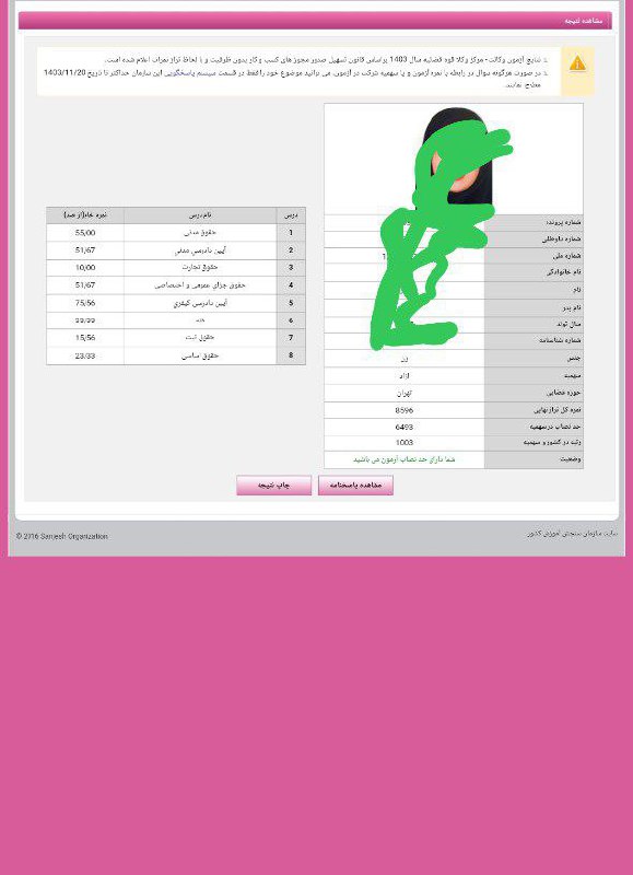***🥇***کارنامه قبولی داوطلب عزیز***🥇***