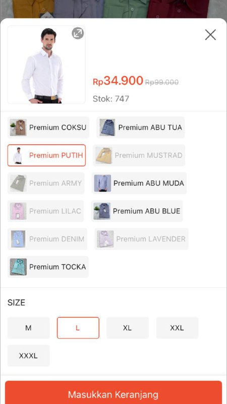 Temukan Kemeja Pria Polos Slim Fit …