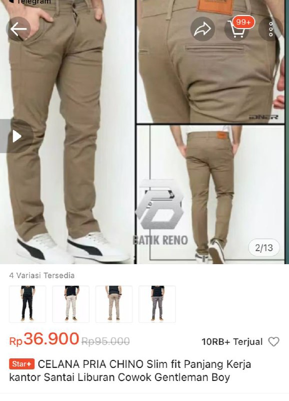 Temukan CELANA PRIA CHINO Slim fit …