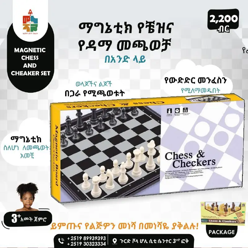 Magnetic Chess and Checker Set
