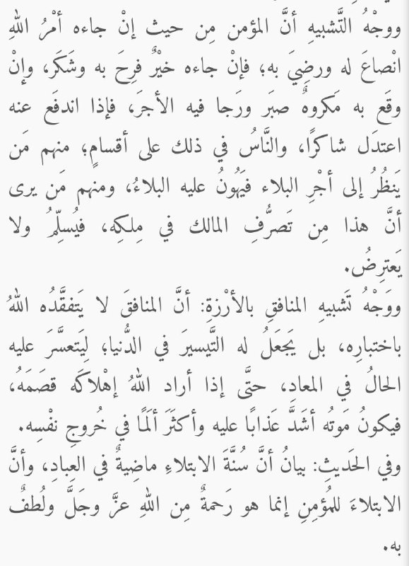 "وأنّ الابتلاء للمؤمن إنما هو رحمةٌ …
