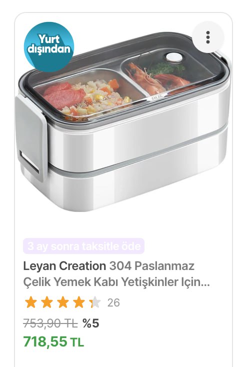 ***✅*** Leyan Creation Paslanmaz Çelik Yemek …