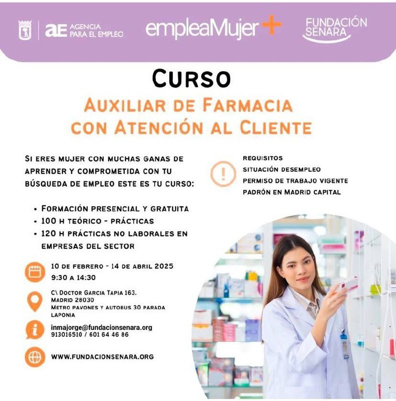 ***🔴*** **Formación gratuita ‘Auxiliar de farmacia’ …