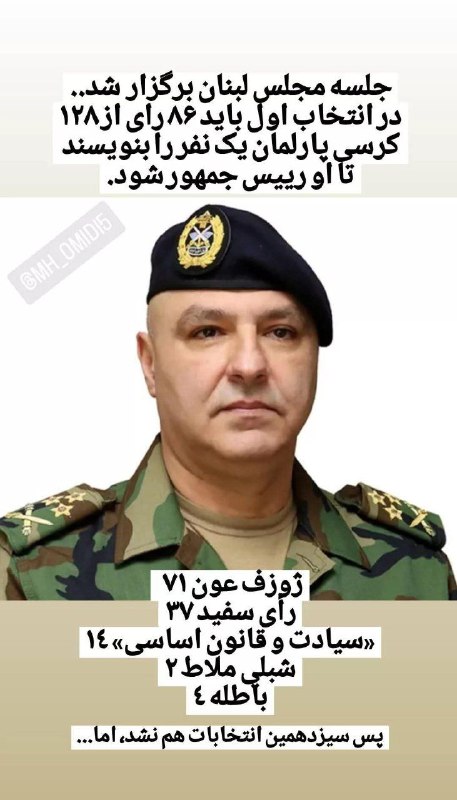 جلسه مجلس لبنان برای انتخاب رییس …