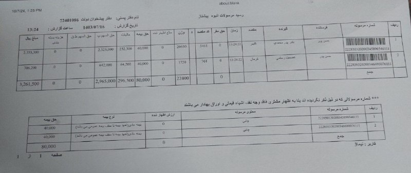 مرسوله چای ۱۶ مهر