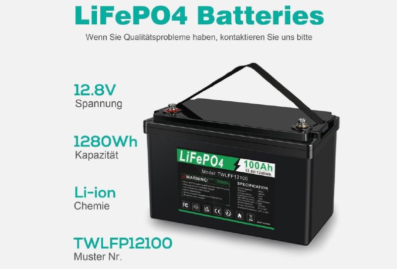 Акумуляторна батарея LiFePo4 TWLFP12100 12.8V