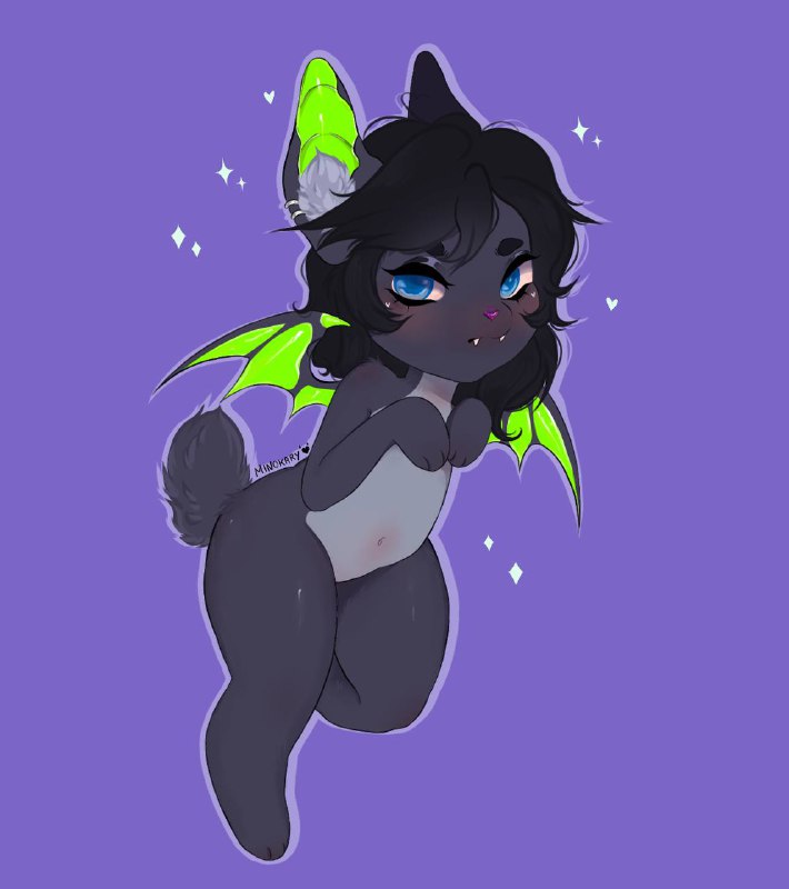 Commission for [@FessyTheBat](https://t.me/FessyTheBat) ***💜******🖤******💚***