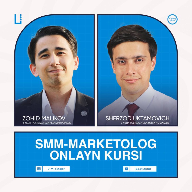 ***🟢*** **SMM-MARKETOLOG ONLAYN KURSI YANGI FORMATDA**