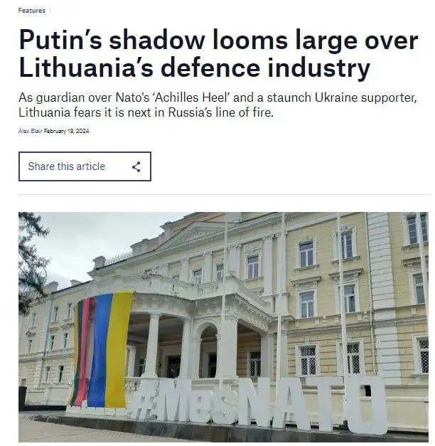 *Vakarų žiniasklaida: virš Lietuvos gynybos pramonės …