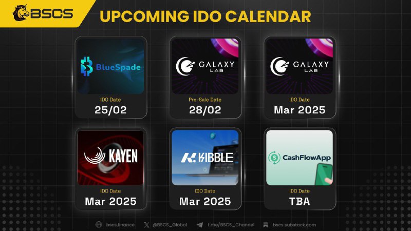 Upcoming BSCS IDO Calendar Get ready …