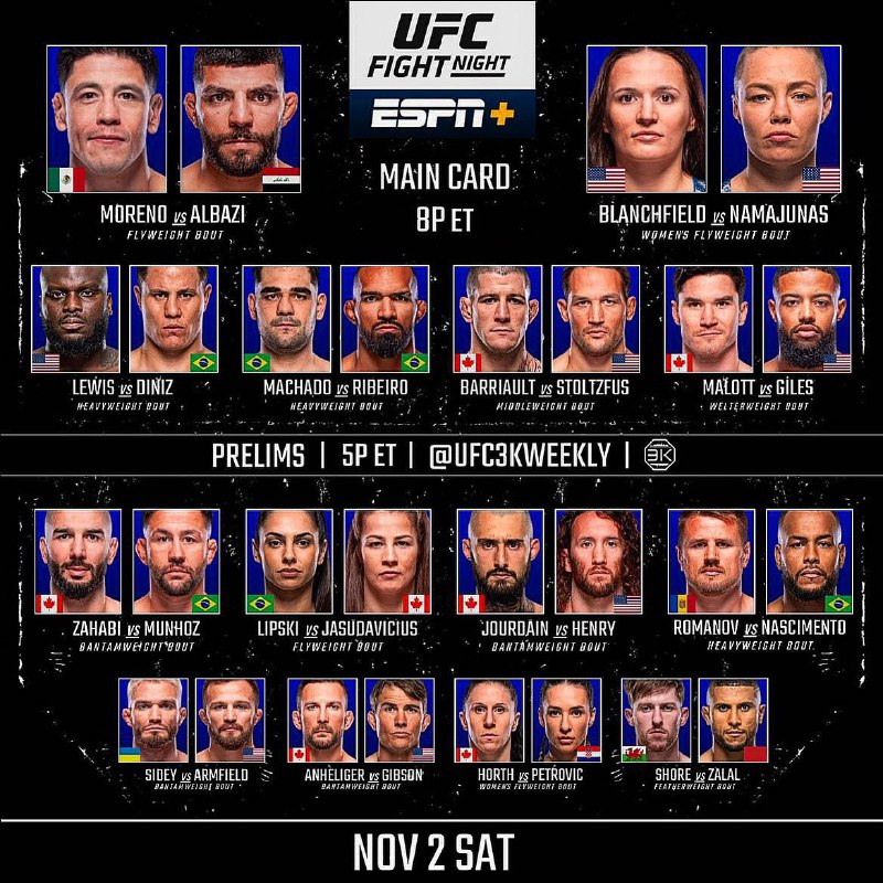 *****🗓*** UFC Edmonton • 3 ноября …