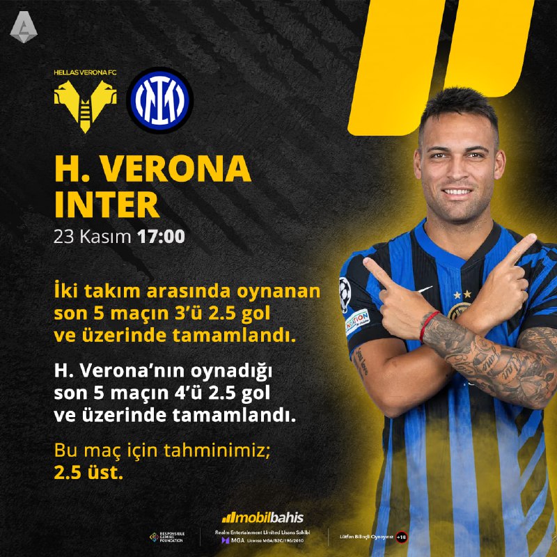 ***📊*** Verona ve Inter arasında oynanan …