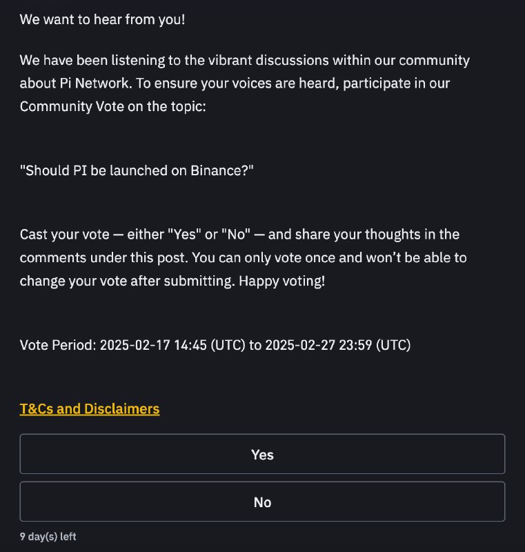 Binance thăm dò ý kiến có …