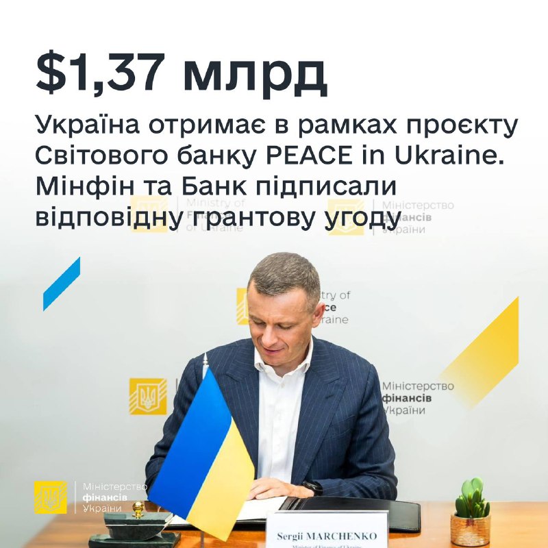 Україна отримає близько 1,37 млрд доларів …