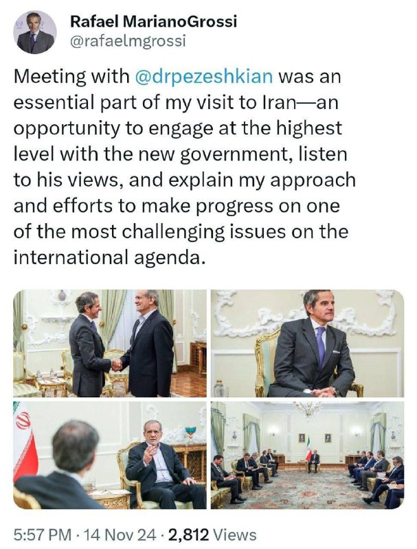 گروسی: دیدار با رئیس جمهوری ایران …