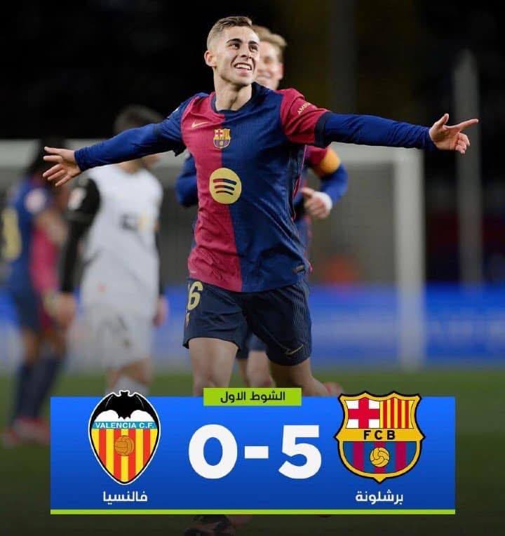 برشلونة ينهي الشوط الأول متقدما بخماسية …