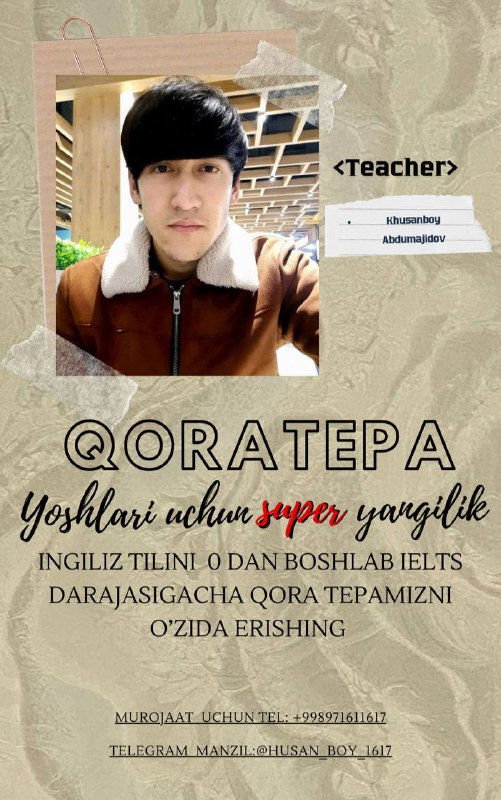 **QORA TEPA YOSHLARI UCHUN SUPER YANGILIK** …