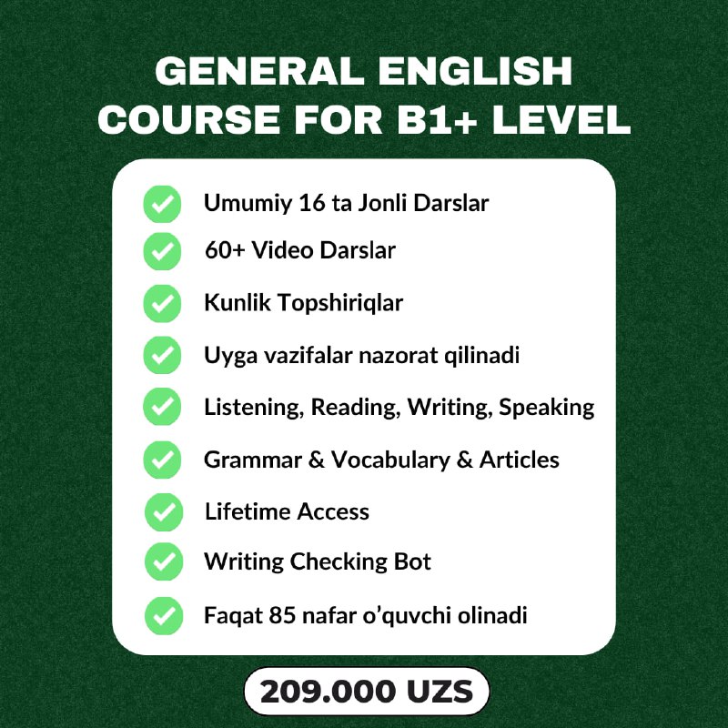 ***⭐*** **Gen**eral English for B1+ Level