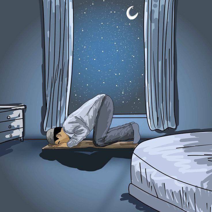**‏"اللهُم قلبًا لا يتكاسل عن الصلاة …