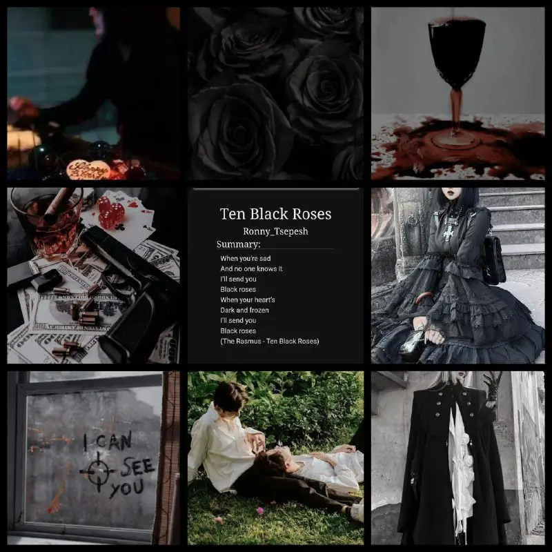 `Естетика по фанфіку` «[Ten Black Roses](https://archiveofourown.org/works/50984068)» …
