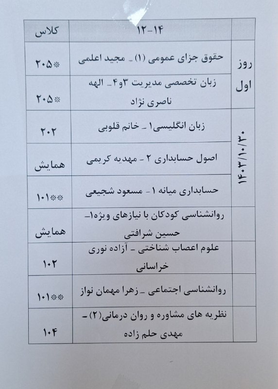 قابل توجه دانشجویان عزیز :