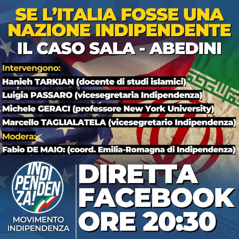 OGGI ALLE ORE 20:30 DIRETTA FACEBOOK …