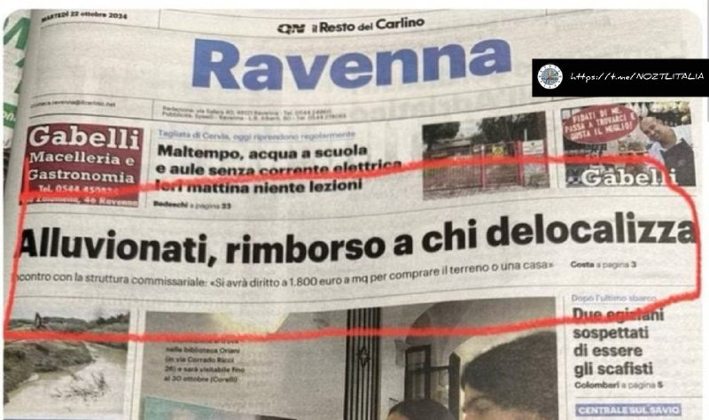 ALLUVIONATI, RIMBORSO A CHI DELOCALIZZA