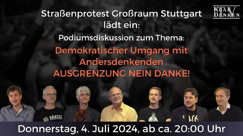 ***🔴******💥*****Podiumsdiskussion zum Thema: Demokratischer Umgang mit Andersdenkenden,