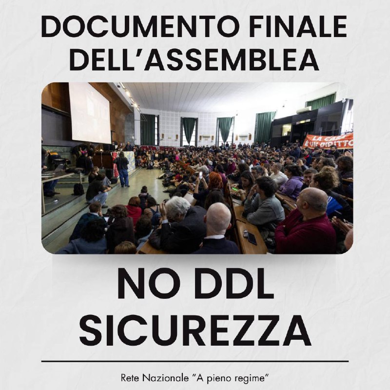 Qui il documento finale dell'assemblea della …