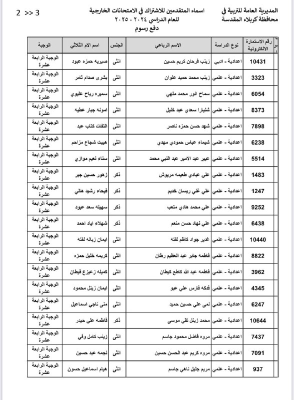 طلاب الامتحان الخارجي