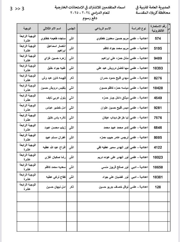 طلاب الامتحان الخارجي