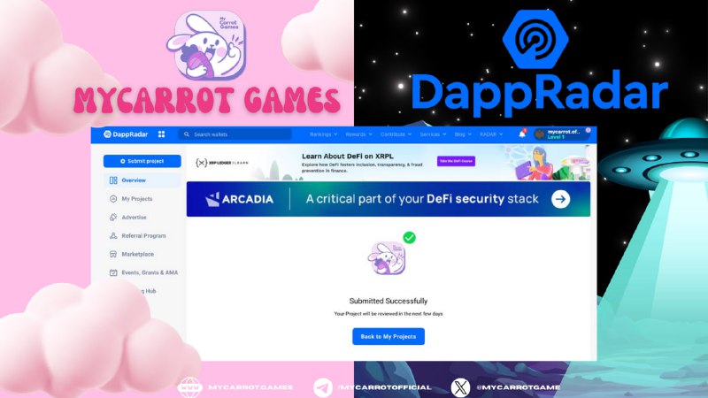 **MyCarrot Successfully Submitted on DappRadar**