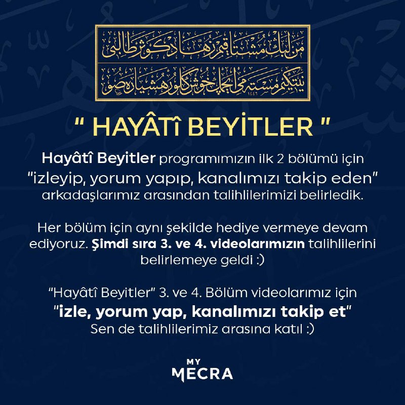 Hayâtî Beyitler programımızın ilk 2 bölümü …