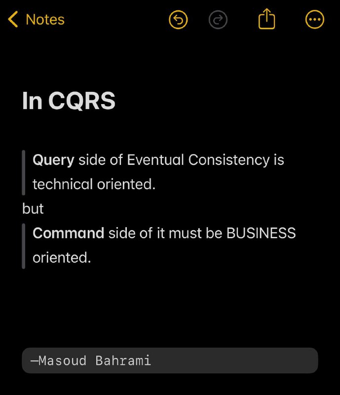 In CQRS: